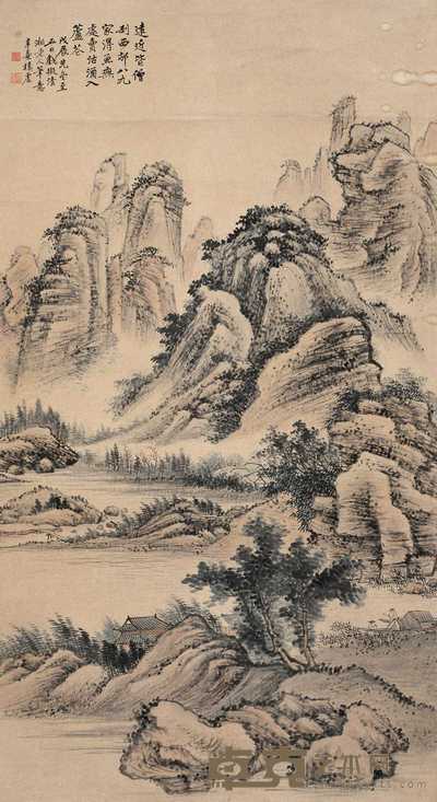 楼辛壶 戊辰（1928年）作 乔岳秀岭图 轴 152×83cm
